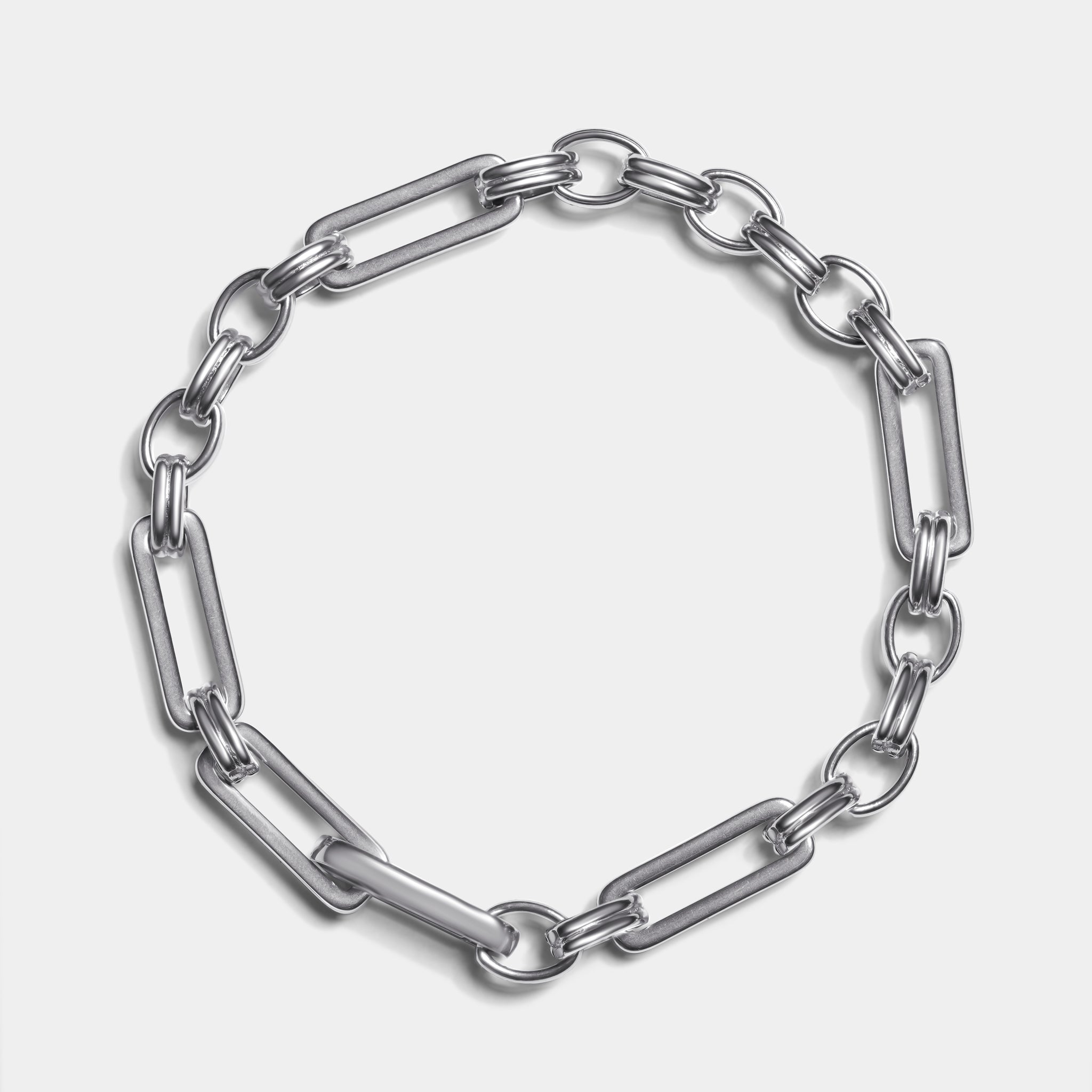 Hinge Clasp Paperclip Chain Bracelet — Silver - Image 2