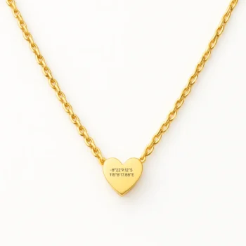 Delicate Heart Necklace with a Meaningful Place Engraved