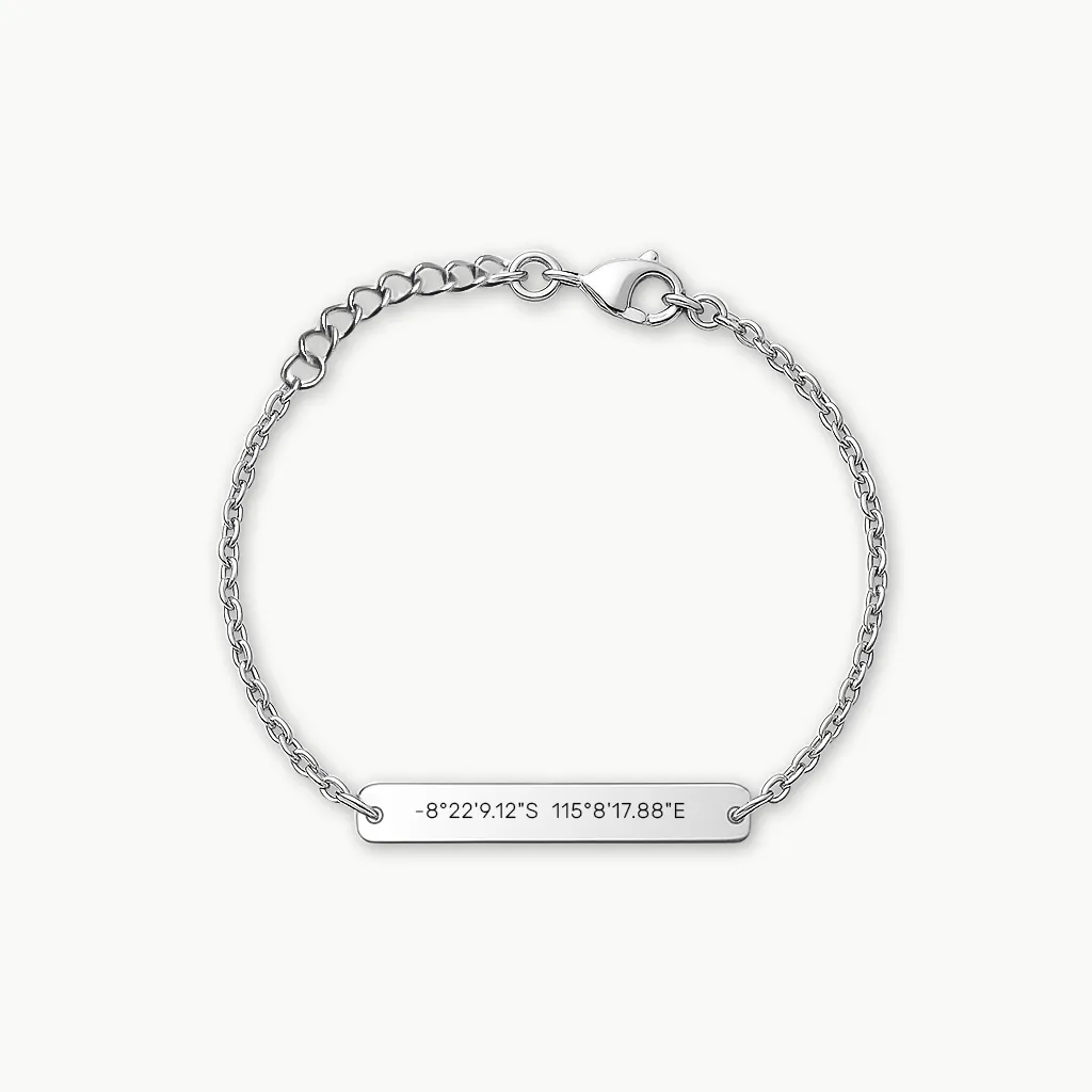 Luxury Engraved Bracelet for Women with Meaningful Location Coordinates