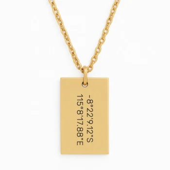 Luxury Stainless Steel Bar Necklace with a Meaningful Location
