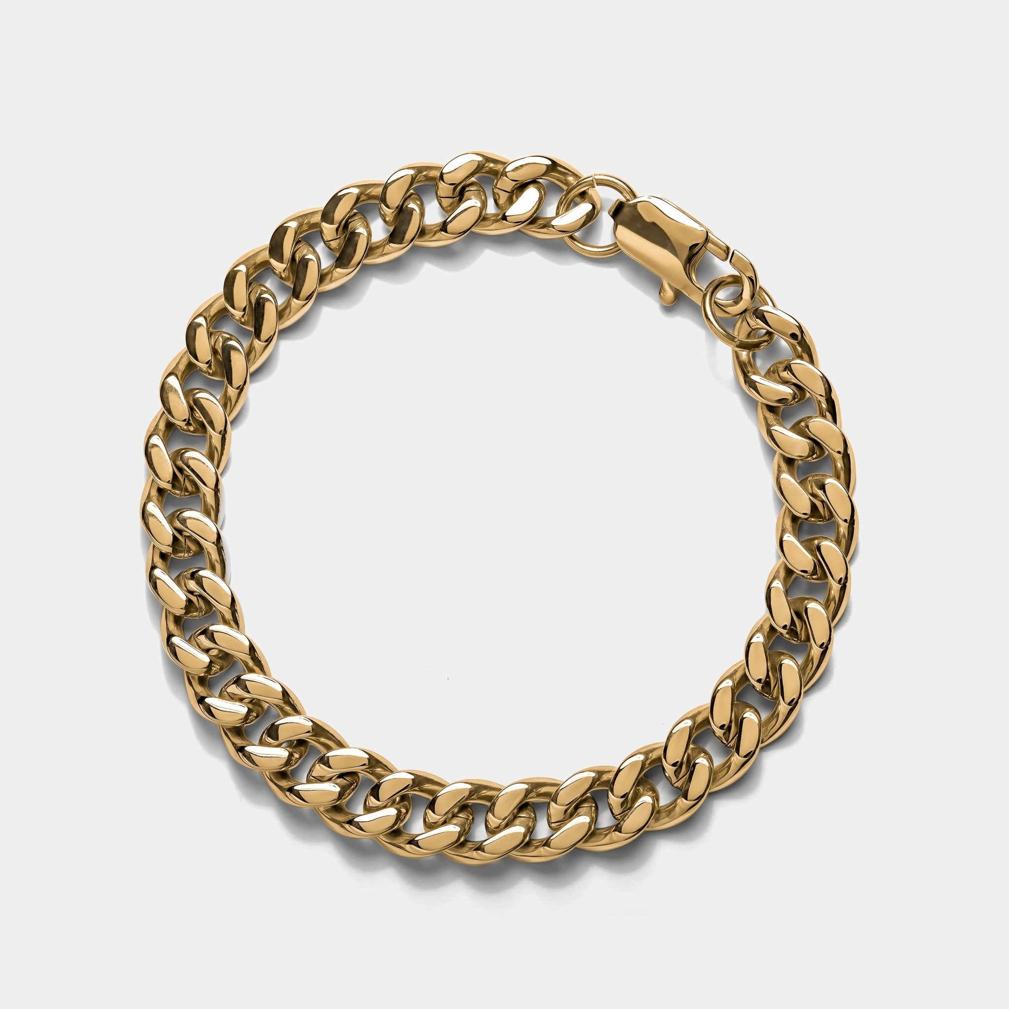 Cuban Link Chain Bracelet 8mm — Gold - Image 2