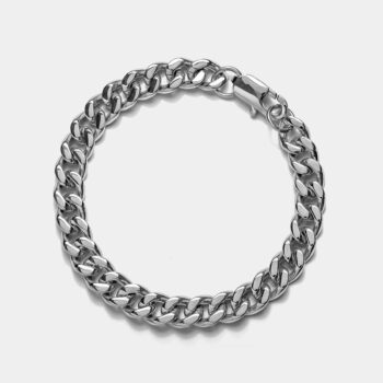 Cuban Link Chain Bracelet 8mm — Silver
