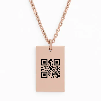 Luxury Stainless Steel Bar Necklace with Personal Barcode
