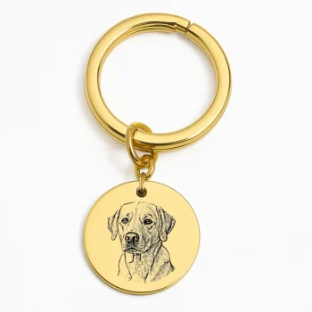Keychain with Engraved Portrait of Your Pet