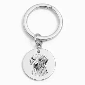 Keychain with Engraved Portrait of Your Pet