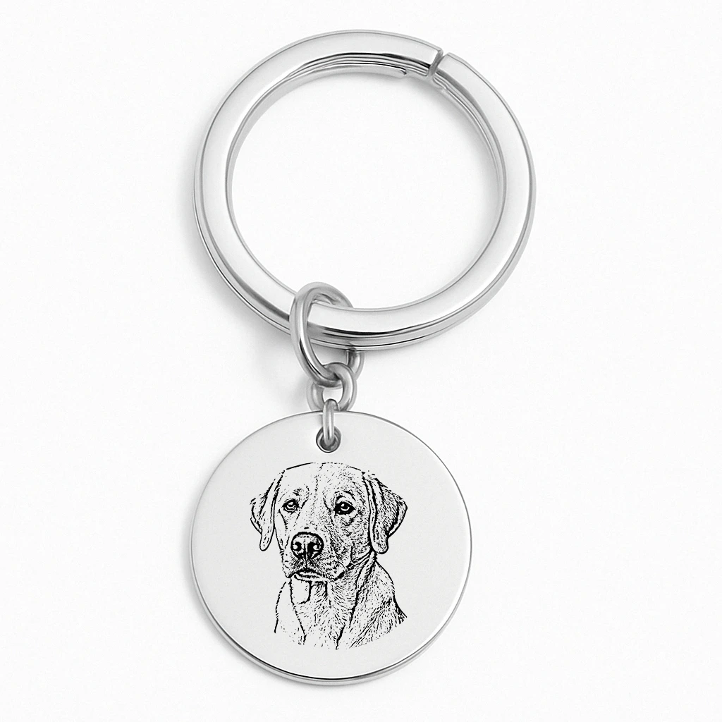 Keychain with Engraved Portrait of Your Pet