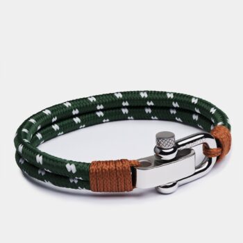 Double Wrap Nautical Rope Bracelet — Olive