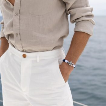 Nylon Cord Double Wrap Nautical Rope Bracelet — Navy