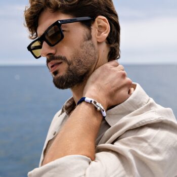 Nylon Cord Double Wrap Nautical Rope Bracelet — Navy