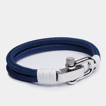 Nylon Cord Double Wrap Nautical Rope Bracelet — Navy