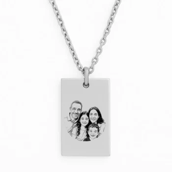 Luxury Stainless Steel Bar Necklace with Family Engraving