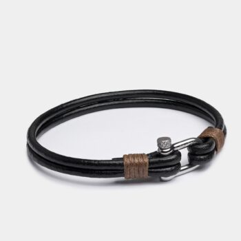 Screw Shackle Braided Leather Bracelet