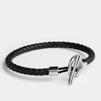 Toggle Clasp Braided Leather Bracelet
