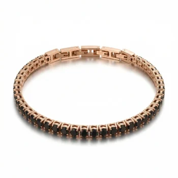 Men's Tennis Bracelet with Zircons — Black & Gold