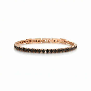 Men's Tennis Bracelet with Zircons — Black & Gold