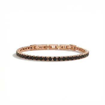 Men's Tennis Bracelet with Zircons — Black & Gold