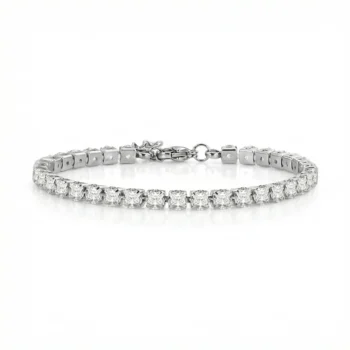 Men's Tennis Bracelet with Zircons — Silver