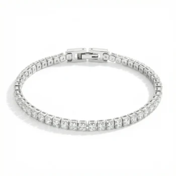 Men's Tennis Bracelet with Zircons — Silver Stainless Steel