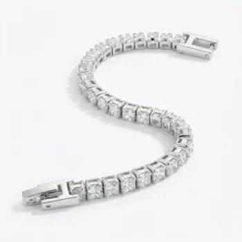 Men's Tennis Bracelet with Zircons — Silver Stainless Steel