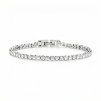 Men's Tennis Bracelet with Zircons — Silver Stainless Steel