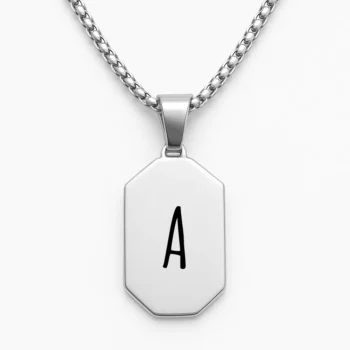 Luxury Stainless Steel Bar Necklace with Initial Engraving