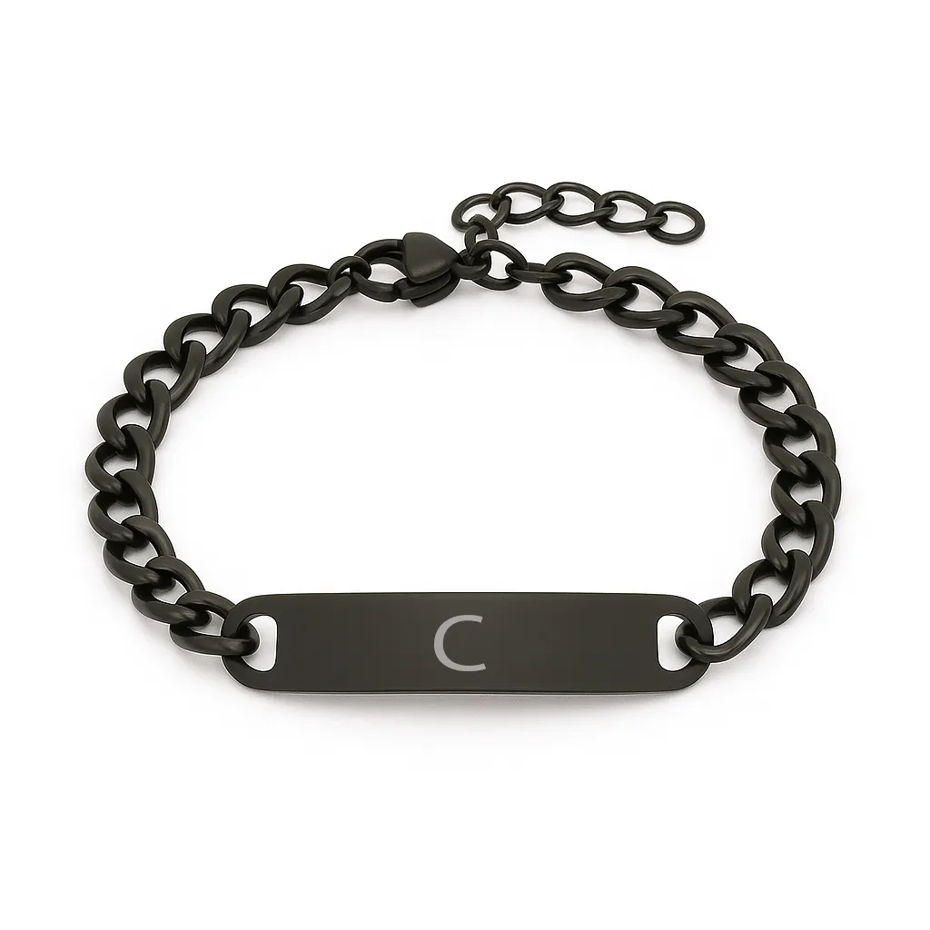 Luxury Men's Engraved Bracelet with Initial or Message Engraving