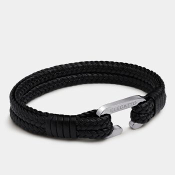 C-Clasp Double Braided Leather Bracelet