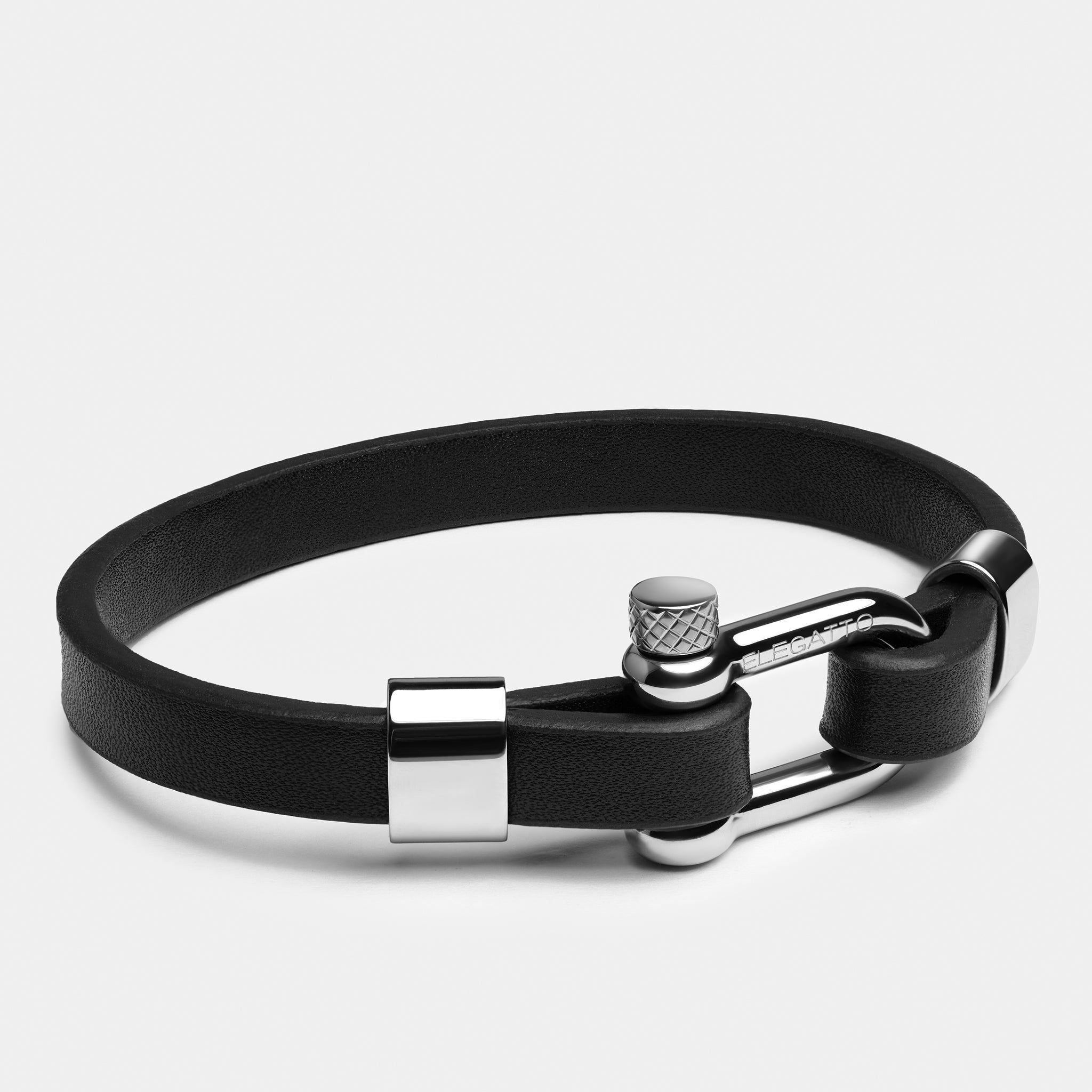 Shackle Clasp Leather Bracelet – Image 2