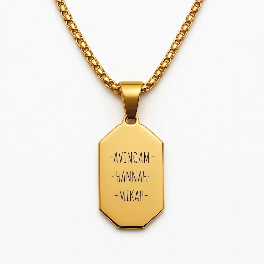 Luxury Stainless Steel Bar Necklace with Your Names – Image 3