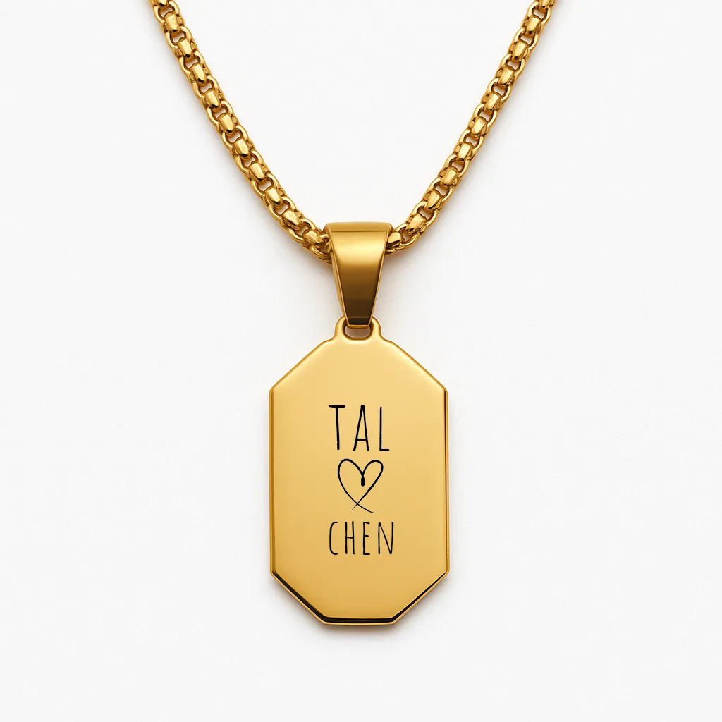 Luxury Stainless Steel Bar Necklace Engraved in Your Own Handwriting - Afbeelding 3