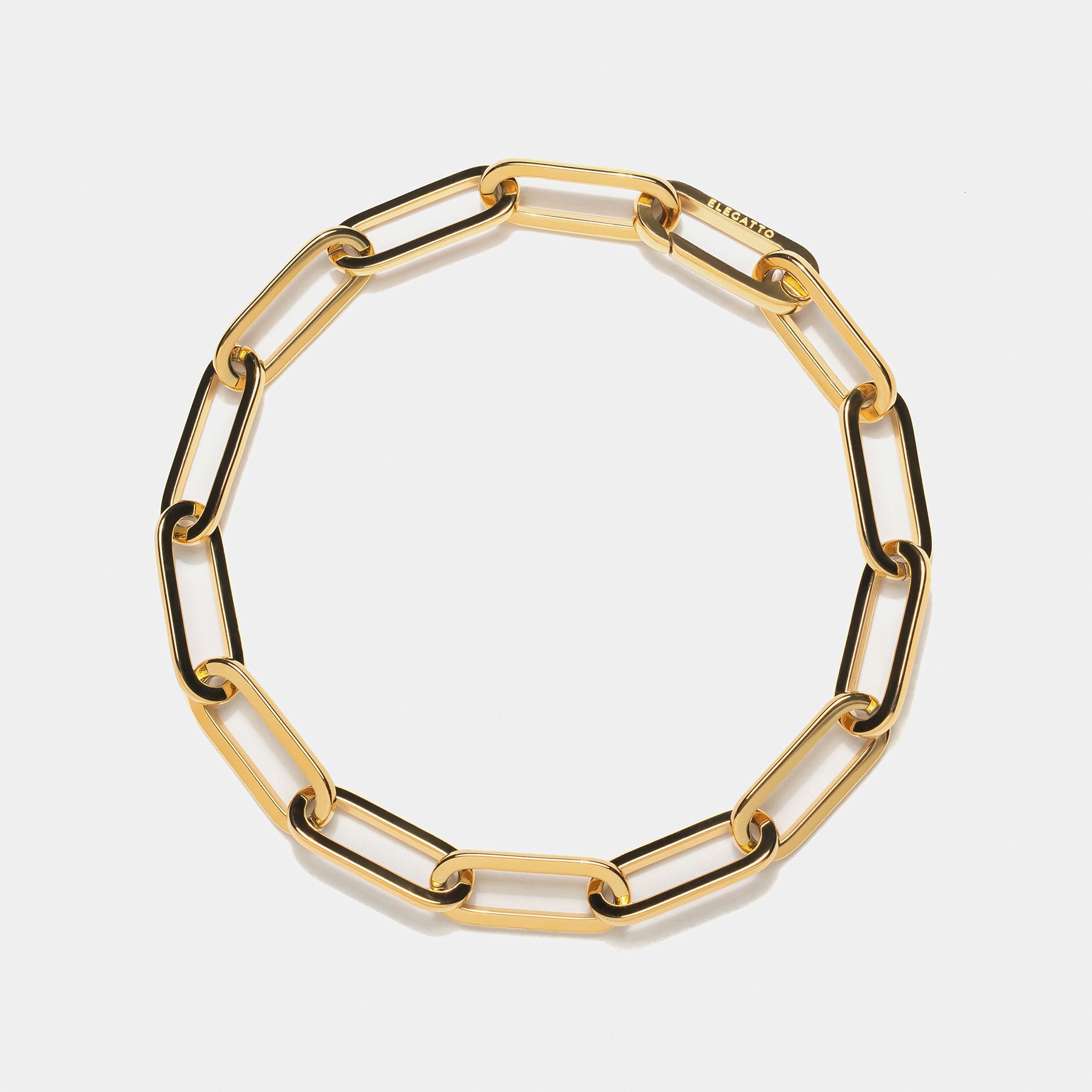 Lobster Clasp Paperclip Chain Bracelet — Gold - immagine 2