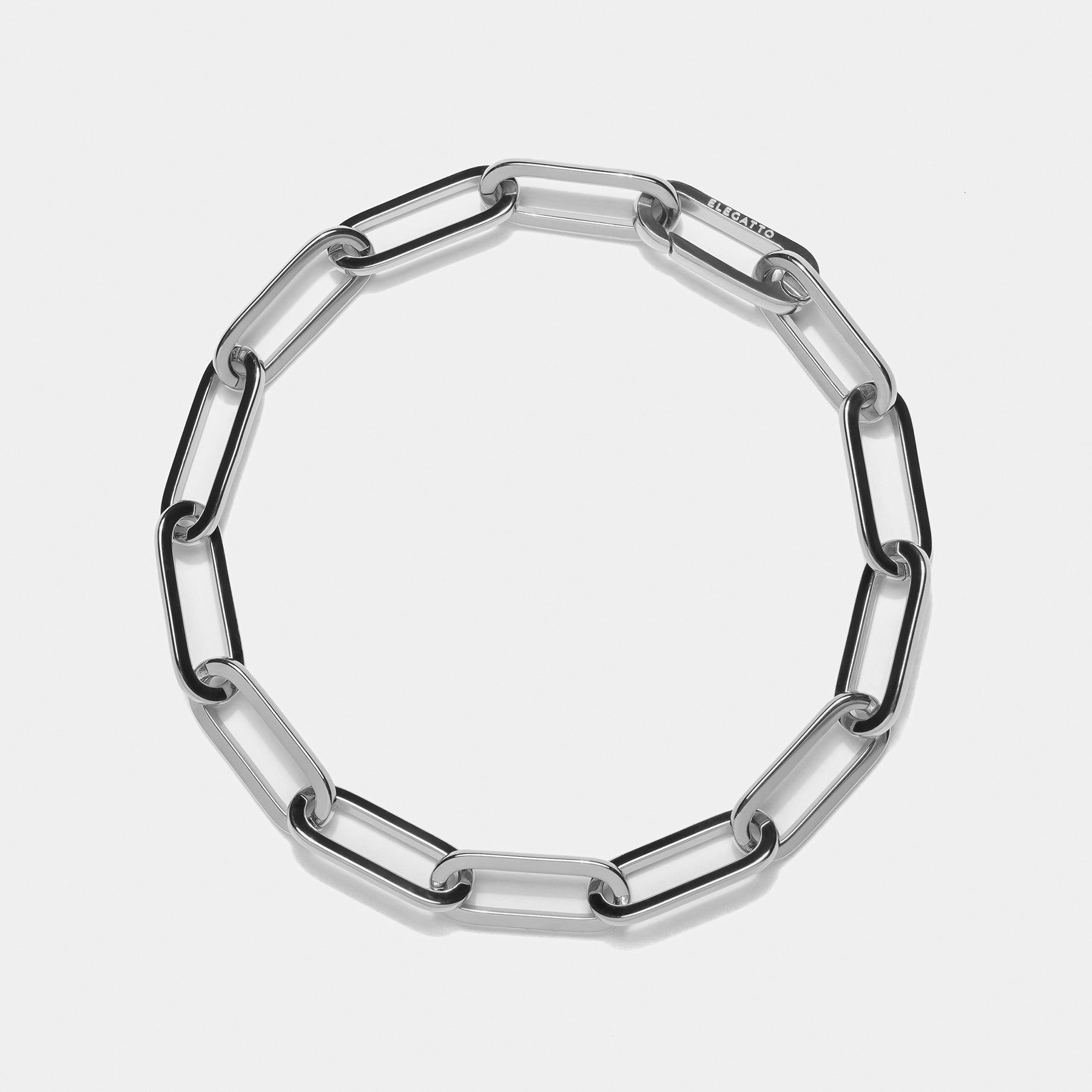 Lobster Clasp Paperclip Chain Bracelet — Silver - Image 2