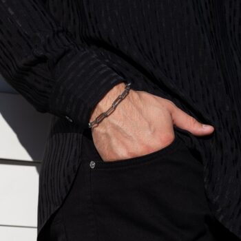 Lobster Clasp Paperclip Chain Bracelet — Silver