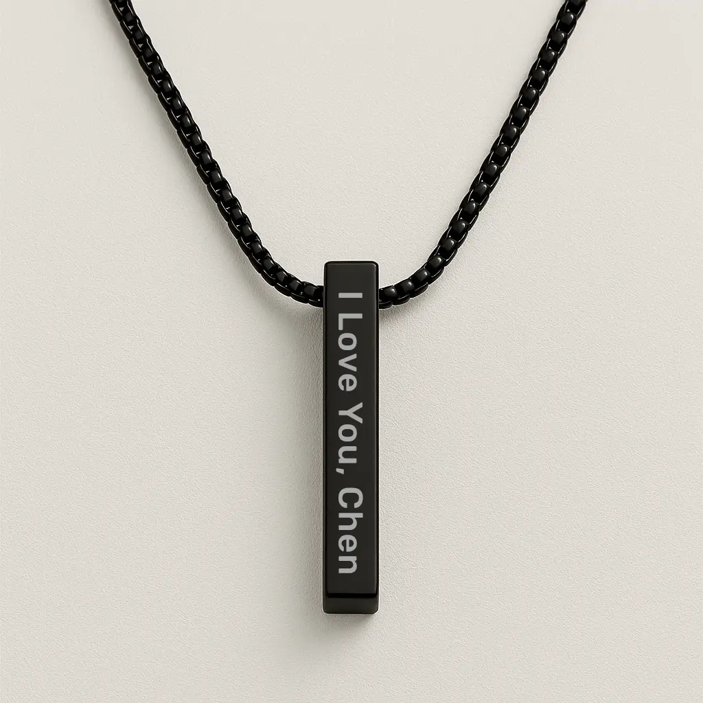 Men's Engraved Necklace - Afbeelding 3