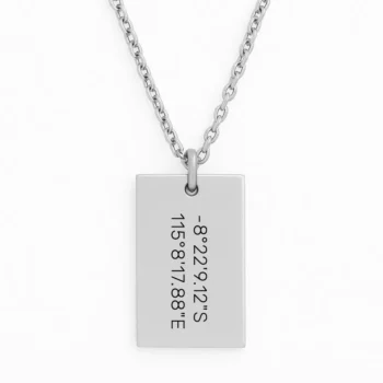 Luxury Stainless Steel Bar Necklace with a Meaningful Location