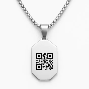 Luxury Stainless Steel Bar Necklace with Personal Barcode