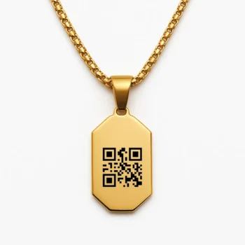 Luxury Stainless Steel Bar Necklace with Personal Barcode