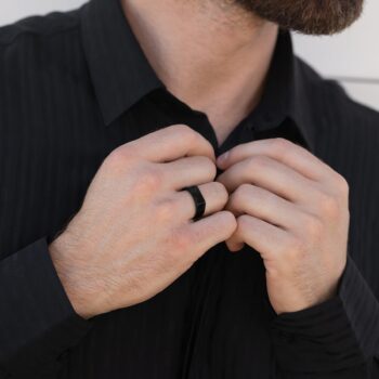 Stainless Steel Signet Ring — Black