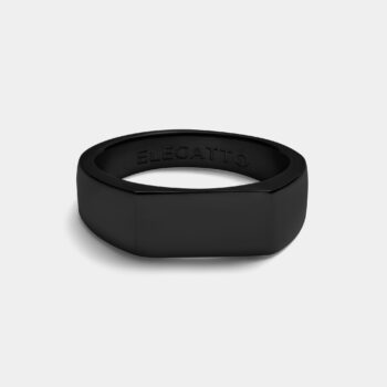 Stainless Steel Signet Ring — Black