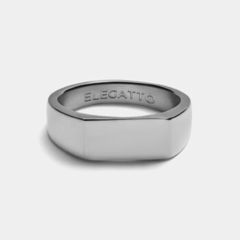 Stainless Steel Signet Ring — Silver