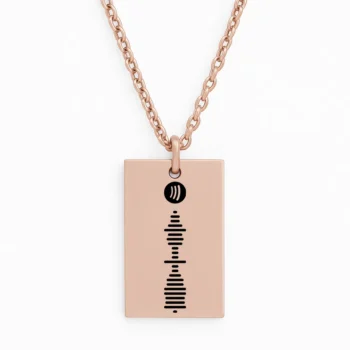 Luxury Stainless Steel Bar Necklace with Spotify Code