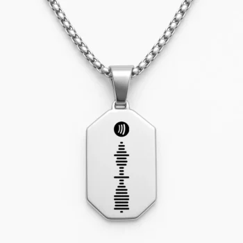Luxury Stainless Steel Bar Necklace with Spotify Code