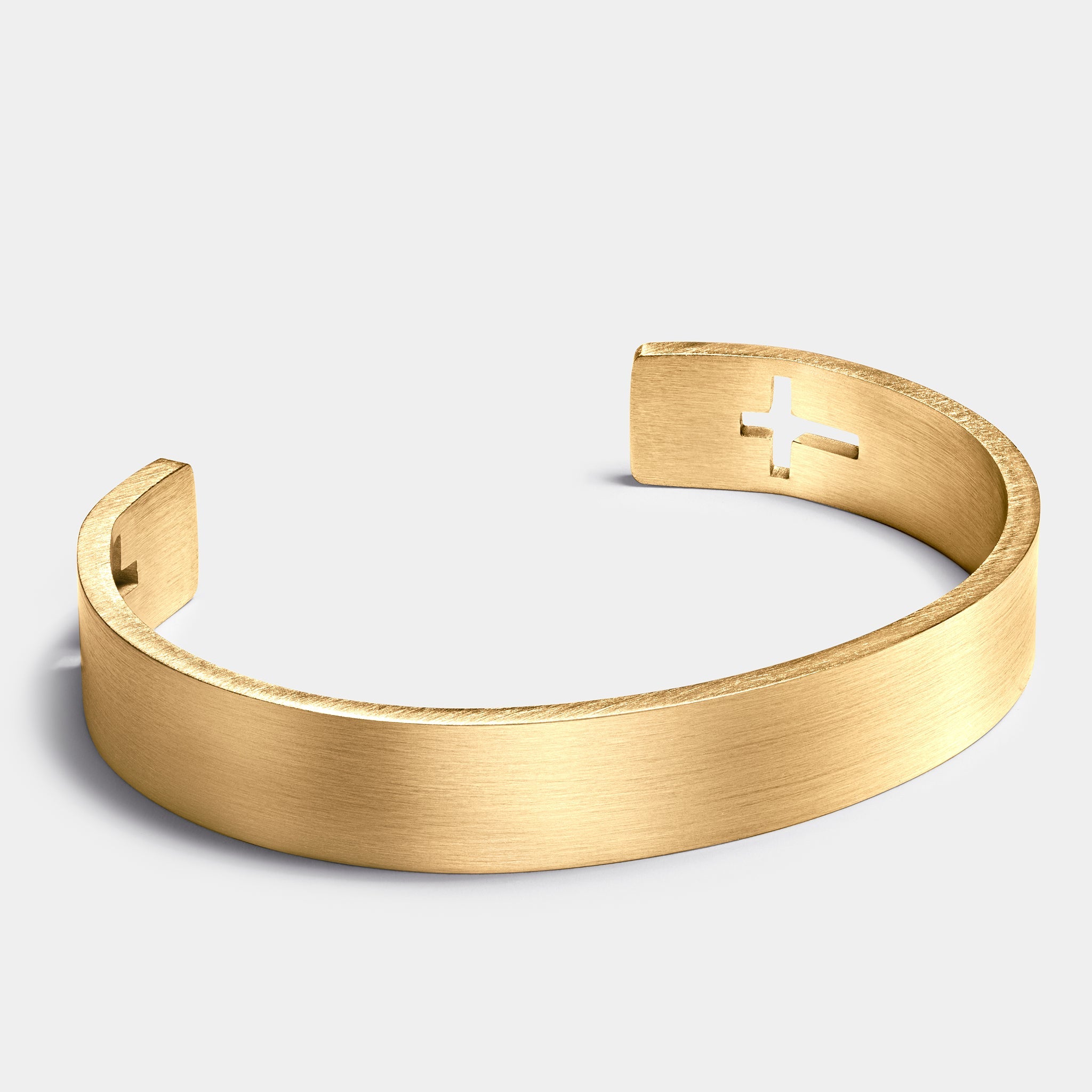 Brushed Steel Cuff Bracelet — Gold - Afbeelding 2