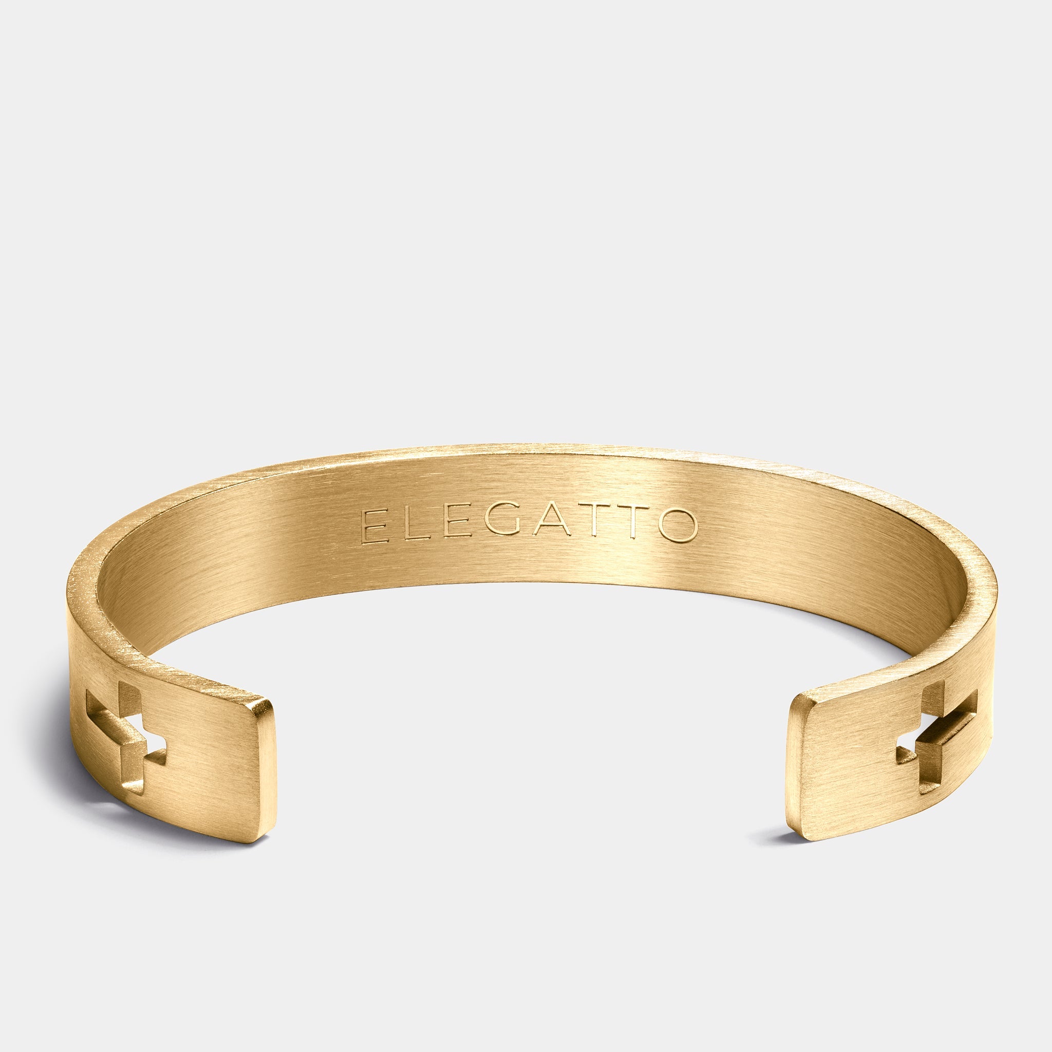 Brushed Steel Cuff Bracelet — Gold - Afbeelding 3