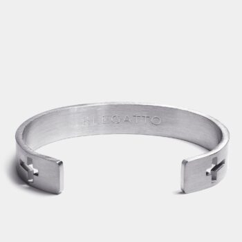 Brushed Steel Cuff Bracelet — Silver