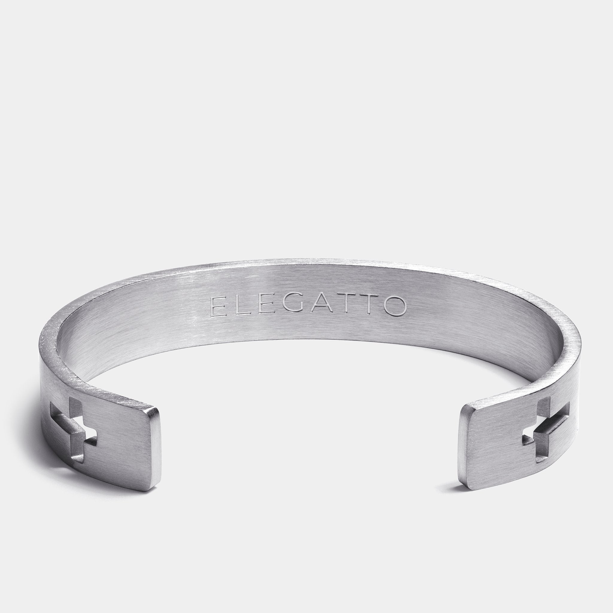 Brushed Steel Cuff Bracelet — Silver – Image 2
