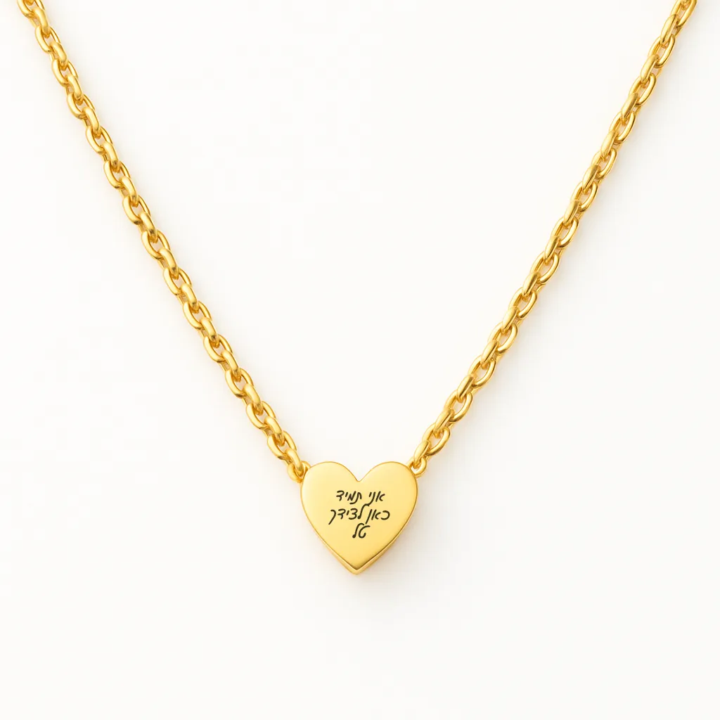 Delicate Heart Necklace with Personal Dedication Engraving