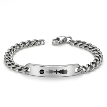 Luxury Men's Engraved Bracelet with Spotify Code Engraving