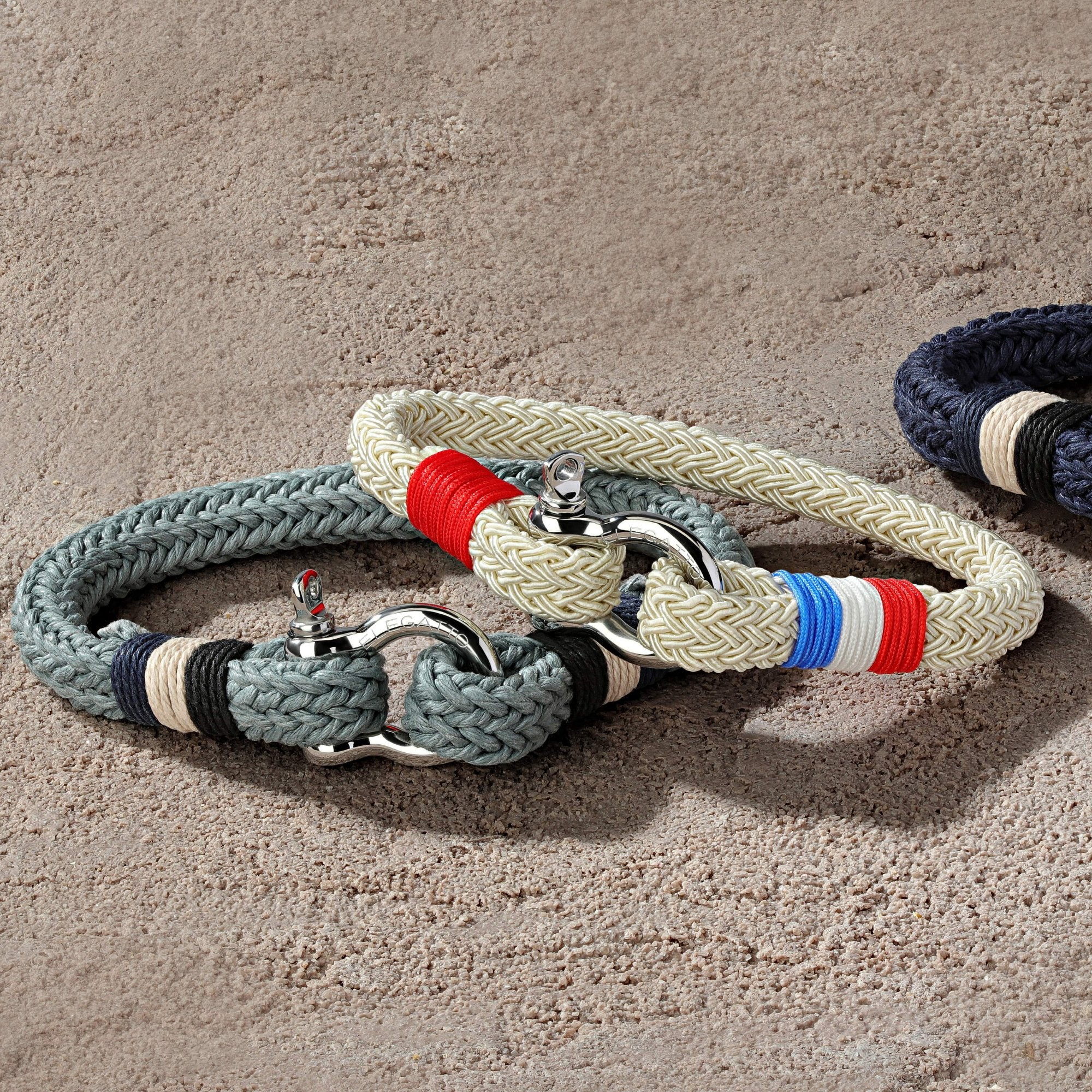 Horseshoe Shackle Nautical Rope Bracelet - الصورة 3