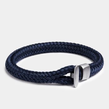 Pin Closure Nautical Rope Bracelet — Silver